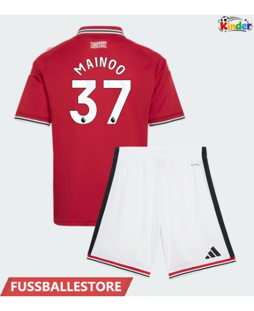 Günstige Manchester United Kobbie Mainoo #37 Heimtrikotsatz Kinder 2026-27 Kurzarm (+ Kurze Hosen)
